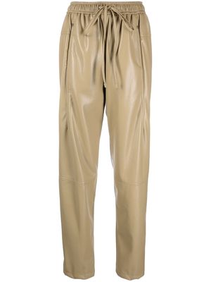 Low Classic faux-leather drawstring trousers - Neutrals