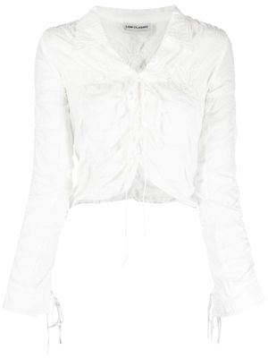 Low Classic gathered cropped shirt - White
