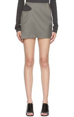 LOW CLASSIC Gray Wool Miniskirt