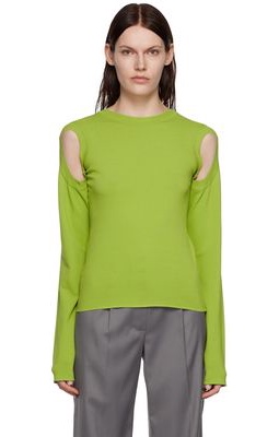 LOW CLASSIC Green Armhole Sweater