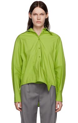 LOW CLASSIC Green Side Button Shirt