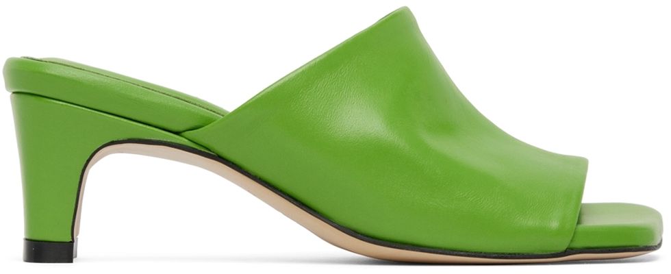 LOW CLASSIC Green Slide Heeled Sandals
