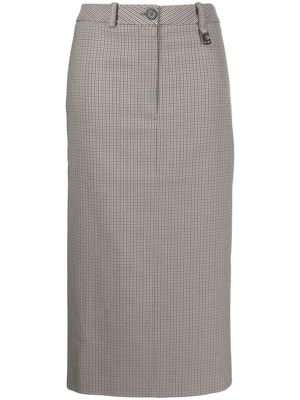 Low Classic houndstooth-pattern midi pencil-skirt - Multicolour
