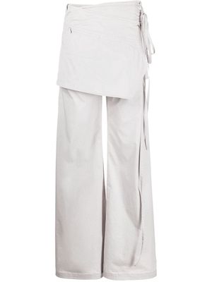 Low Classic layered wide-leg skirt trousers - Grey