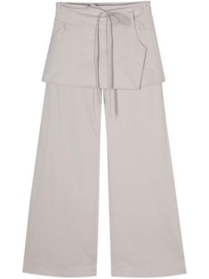 Low Classic layered wide-leg trousers - Grey