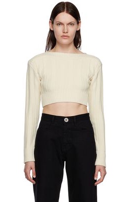 LOW CLASSIC Off-White Cropped Sweater