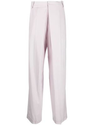Low Classic pleat-detail cotton tailored trousers - Purple