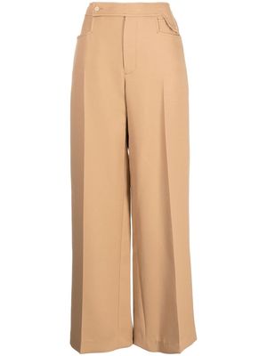 Low Classic pressed-crease straight trousers - Brown