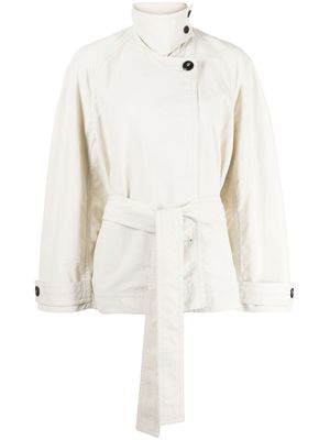 Low Classic raglan-sleeve belted trench coat - White