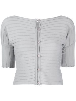 Low Classic ribbed buttoned fine-knitted top - Grey