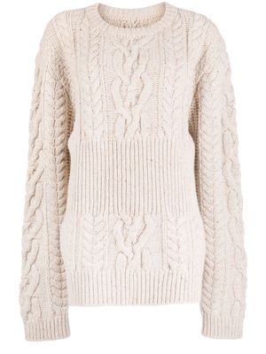 Low Classic ribbed cable-knit jumper - White