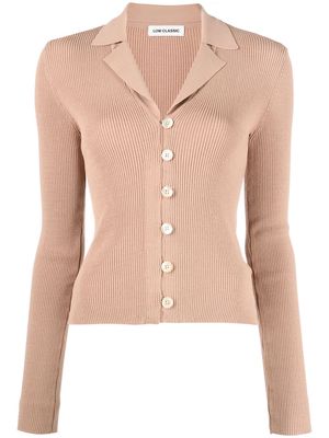 Low Classic ribbed-knit notched-collar shirt - BEIGE