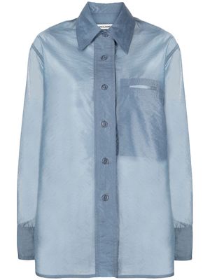 Low Classic semi-sheer buttoned shirt - Blue