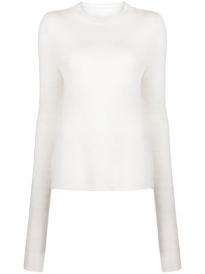Low Classic semi-sheer fine-knit jumper - White