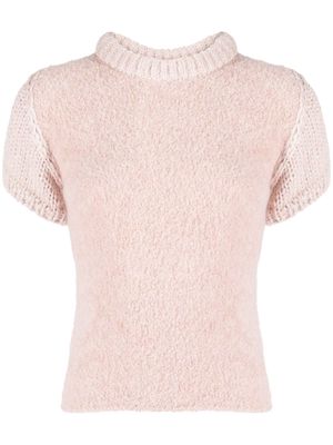 Low Classic short-sleeve knitted top - Pink