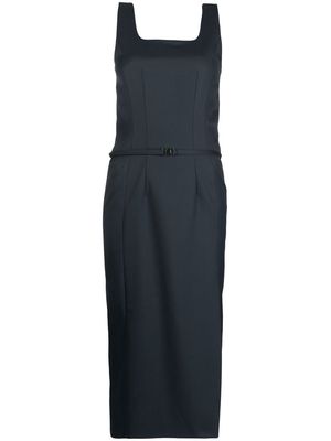 Low Classic side-slit belted dress - Blue