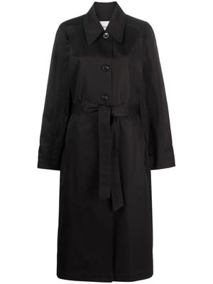 Low Classic single-breasted button-fastening coat - Black