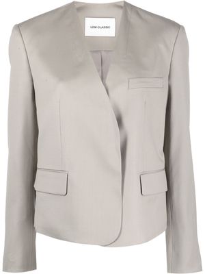 Low Classic single-breasted collarless blazer - Neutrals