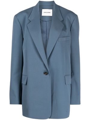 Low Classic single-breasted oversize-frame blazer - Blue