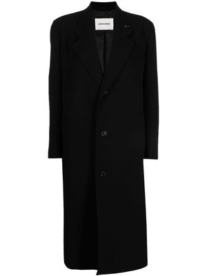 Low Classic single-breasted wool coat - Black