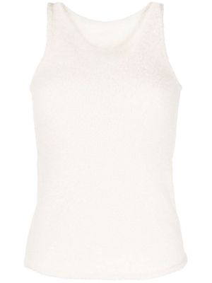 Low Classic sleeveless fleece knitted top - White