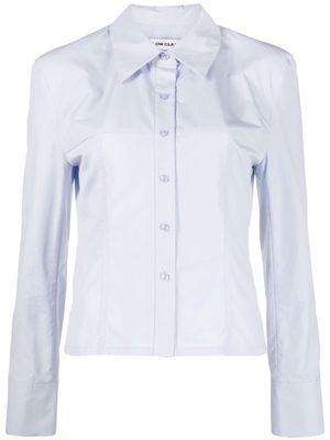 Low Classic straight-point collar cotton shirt - Blue