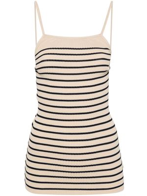Low Classic striped ribbed halterneck top - Neutrals