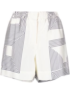Low Classic striped satin shorts - White