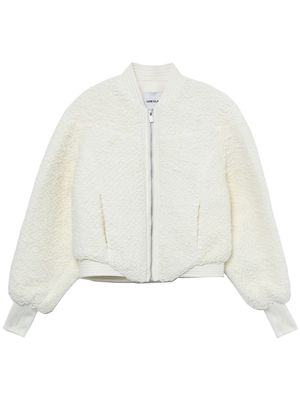 Low Classic textured-finish zipped bomber jacket - White
