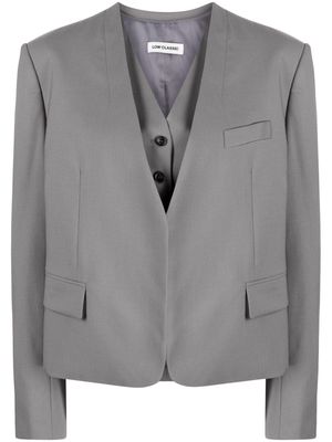 Low Classic V-neck wool vest and blazer set - Grey