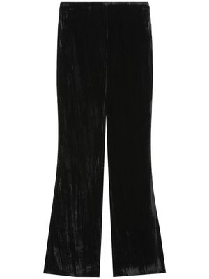 Low Classic velvet-finish flared trousers - Black