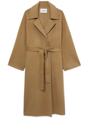 Low Classic vertical-seamed brushed maxi coat - Neutrals