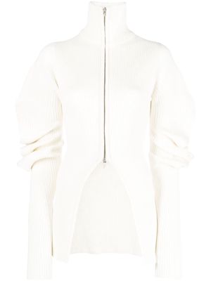 Low Classic volume-sleeve knit cardigan - White