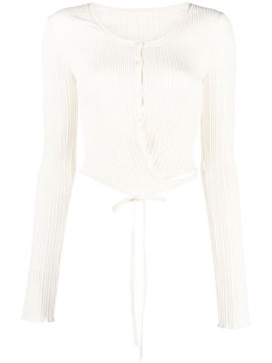 Low Classic wrap-design knitted cardigan - Neutrals