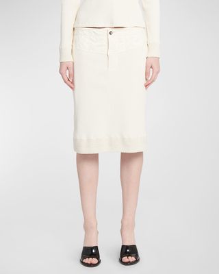 Low-Rise Compact Cotton Rib Jersey Straight Skirt