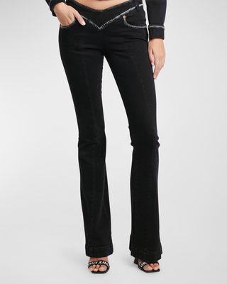 Low-Rise V Waistband Flare Jeans
