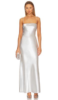 LPA Finelli Maxi Dress in Metallic Silver