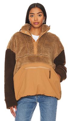 LPA Snap Front Pullover in Brown