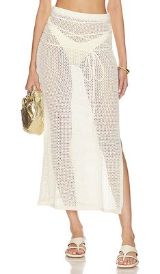 LPA Soline Midi Skirt in Ivory