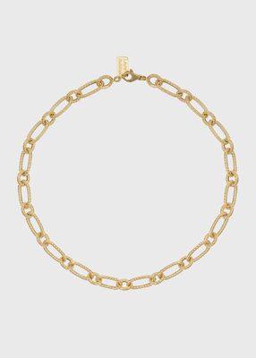 Lr11 Small Twisted Link Short Necklace in 14K Yellow Gold with Extender