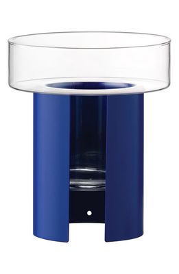 LSA Terrazza Glass & Steel Planter Vase in Blue/Clear Glass