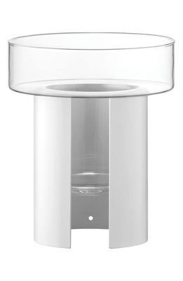 LSA Terrazza Glass & Steel Planter Vase in White/Clear Glass