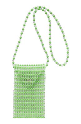 LU BY LU Beaded Recycled Plastic Phone Bag in Tennis