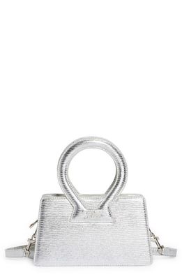 Luar Ana Mini Leather Top Handle Bag in Metallic Silver