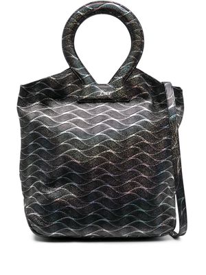 LUAR Brooke iridescent leather tote bag - Black