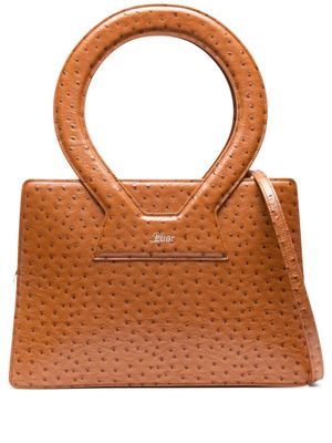 LUAR large Ana ostrich-effect tote bag - Brown