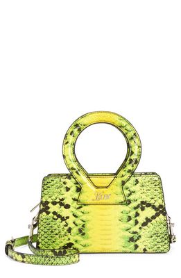 Luar Small Ana Python Embossed Leather in Green Multi
