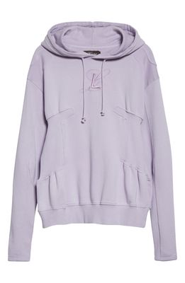 Luar Synched Cotton Rib Hoodie in Purple