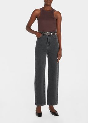 Lucca High-Rise Straight Ankle Jeans