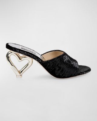 Lucid Heart-Heel Mule Sandals
